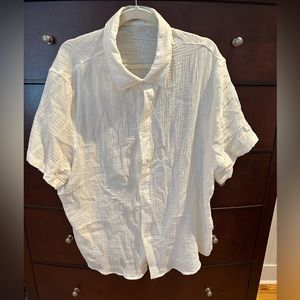 SHEIN Men’s Linen Like Light White Button Down
